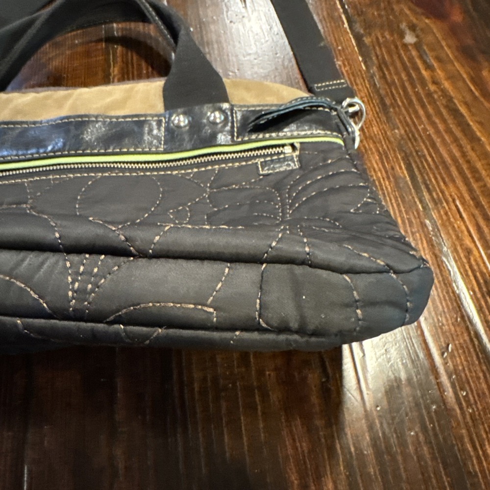Fossil Multicolor Key-Per Floral Quilted Laptop Work Bag Padded Crossbody Handle - Picture 7 of 13